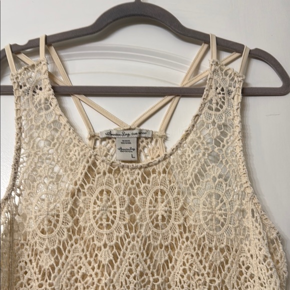 Cream Lace Crochet Top and Lace Bandeau Top and Skirt. - Picture 3 of 7